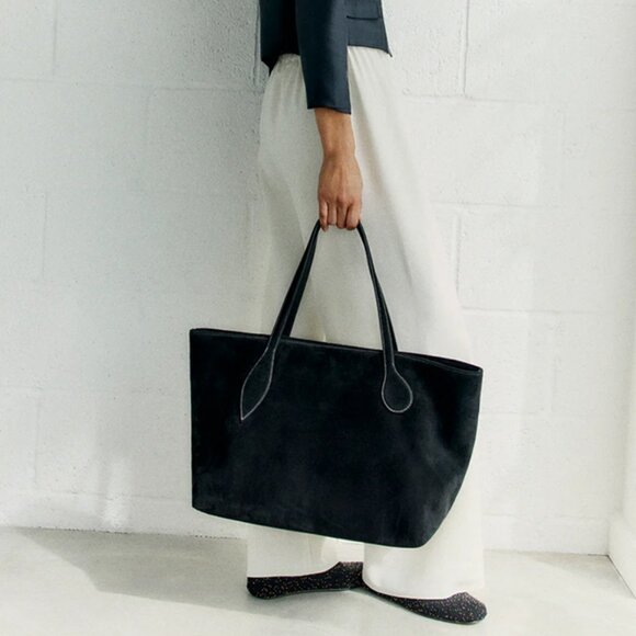 Little Liffner Handbags - Little Liffner Mega Sprout Tote in Black Suede NWT